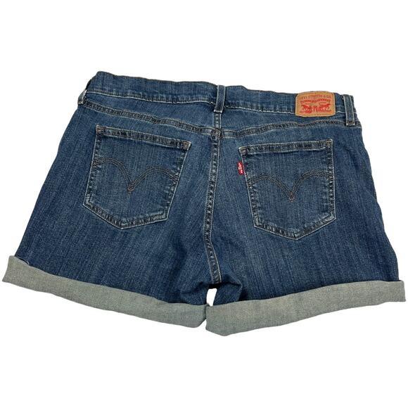 Levi's Jean Shorts‎ Mid-Length Medium Wash Blue Women's 32 Cotton Stretch Denim - Picture 2 of 12